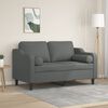 vidaXL 2-Seater Sofa with Throw Pillows Dark Grey 120 cm Fabric