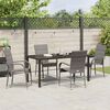 vidaXL Garden Dining Set 5 pcs Grey Powder-Coated Steel