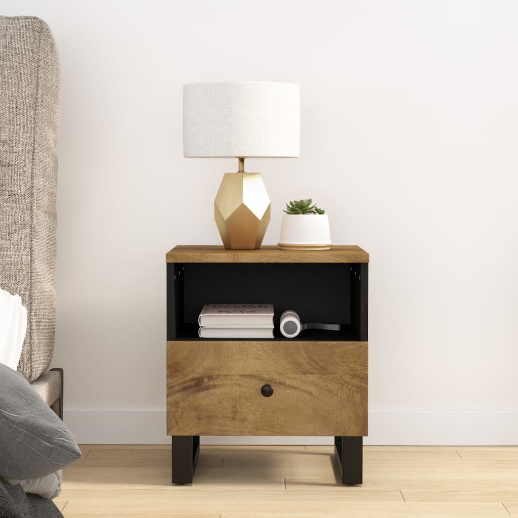 vidaXL Bedside Cabinet Solid Wood Mango&Engineered Wood