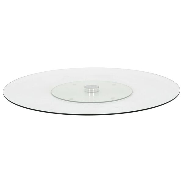 vidaXL Rotating Serving Plate Transparent 60 cm Tempered Glass