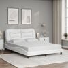 vidaXL Bed Frame without Mattress "Hvar" White 137x190 cm Double Faux Leather