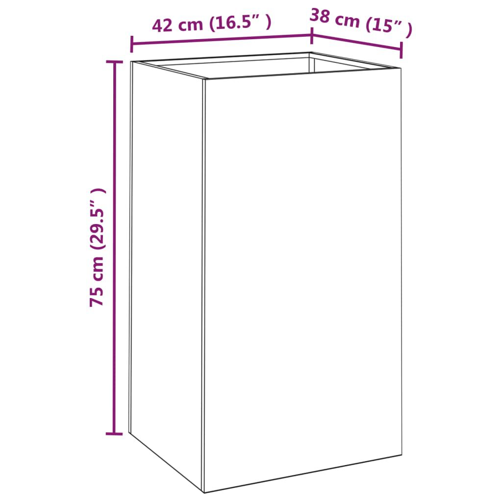 vidaXL Planter 42x38x75 cm Corten Steel