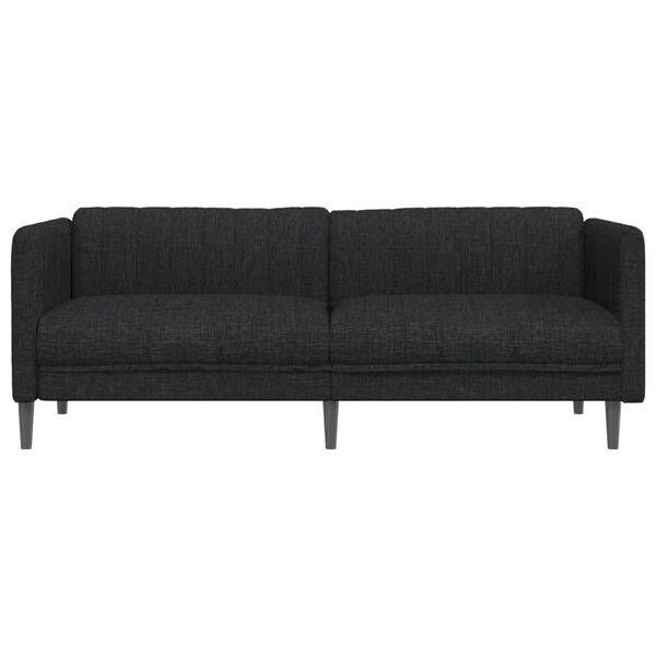 vidaXL Sofa 3-Seater Black Fabric