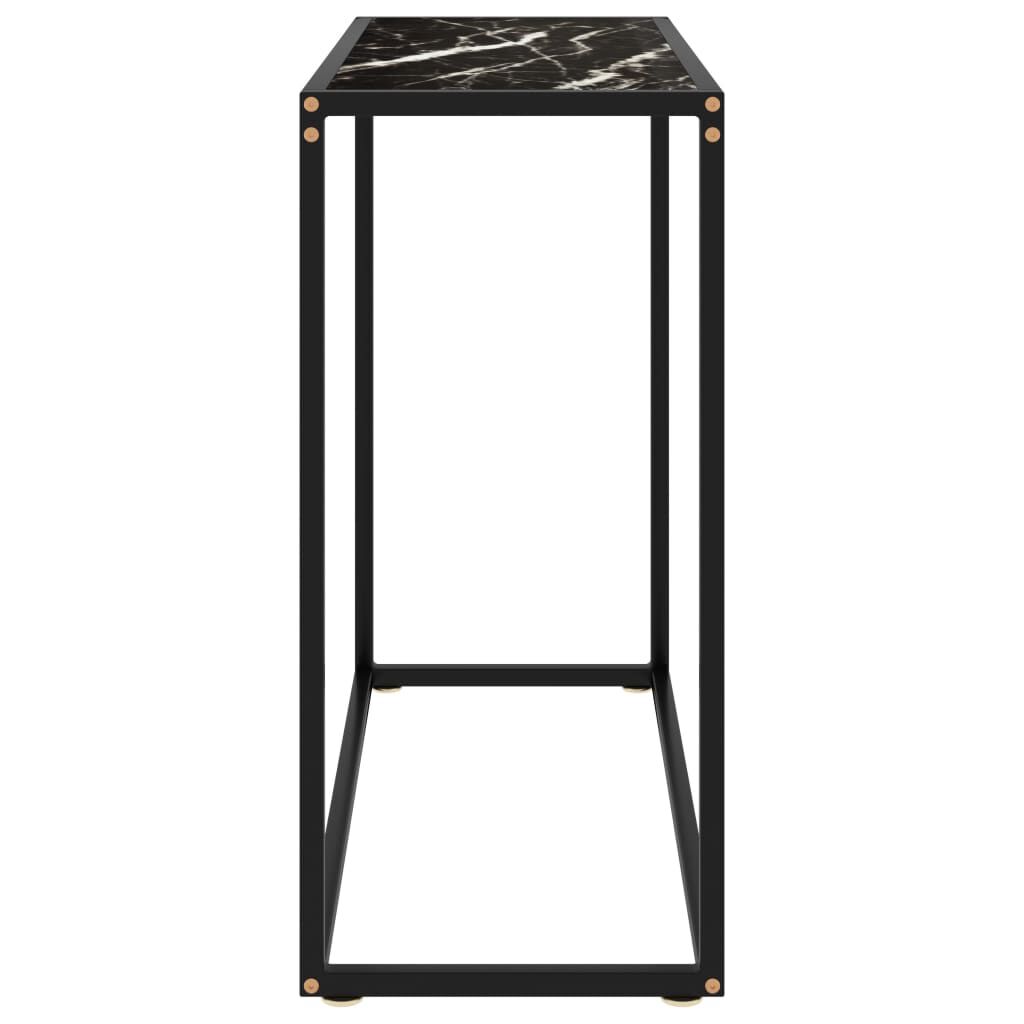 vidaXL Console Table Black 80x35x75 cm Tempered Glass