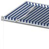 vidaXL Manual Retractable Awning with Posts 5x3 m Blue and White