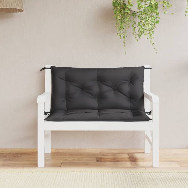 vidaXL Garden Bench Cushions 2pcs Black 100x50x7 cm Oxford Fabric