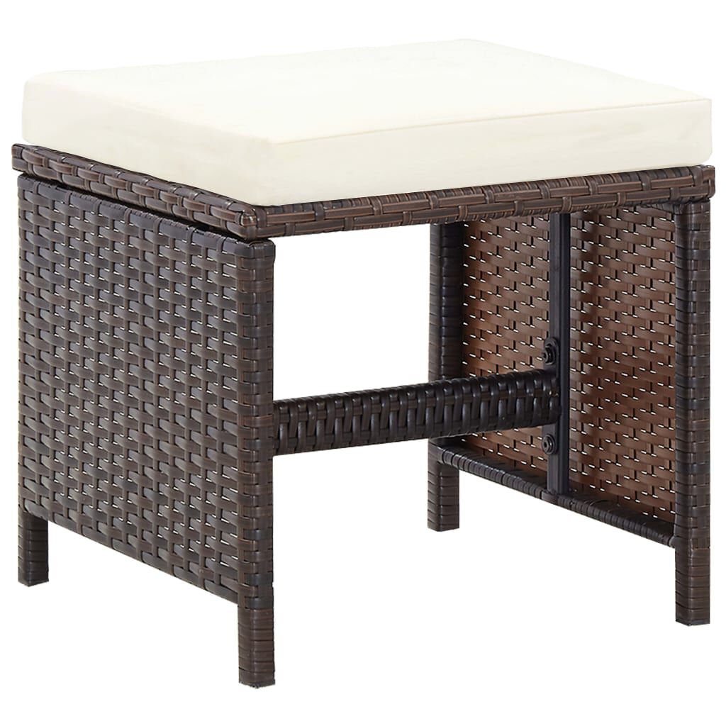 vidaXL 13 Piece Outdoor Dining Set with Cushions Poly Rattan Brown