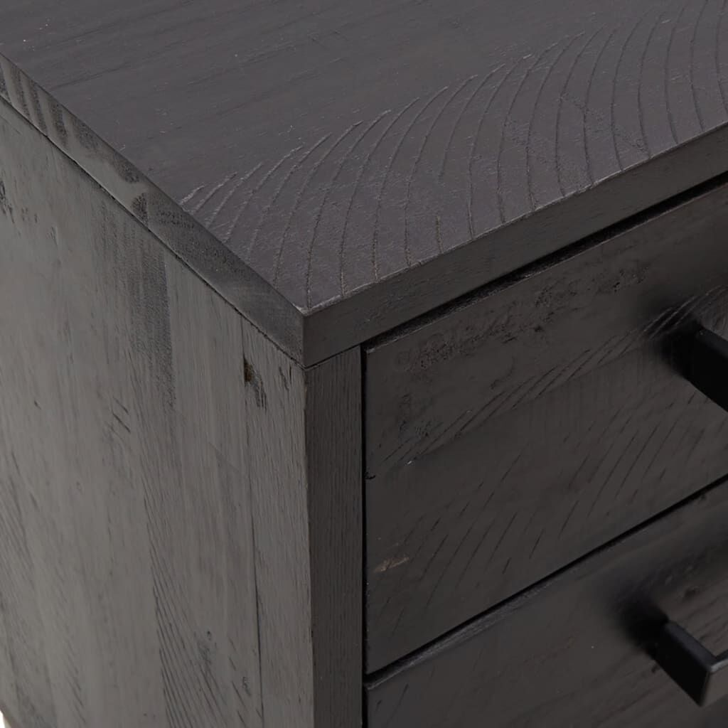 vidaXL Bedside Cabinets 2 pcs Black 36x30x45 cm Solid Wood Pine