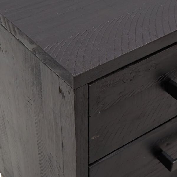vidaXL Bedside Cabinets 2 pcs Black 36x30x45 cm Solid Wood Pine