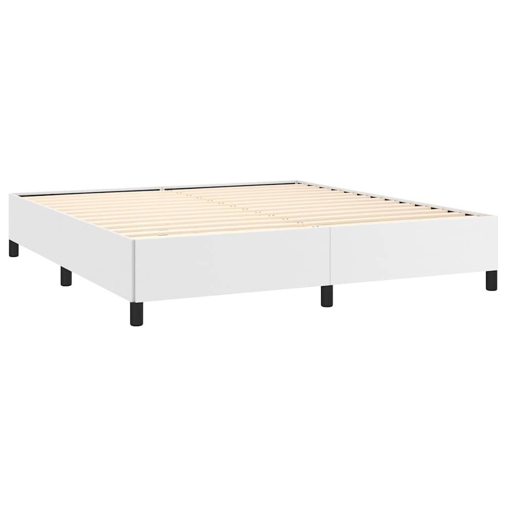 vidaXL Bed Frame without Mattress White California King Faux Leather