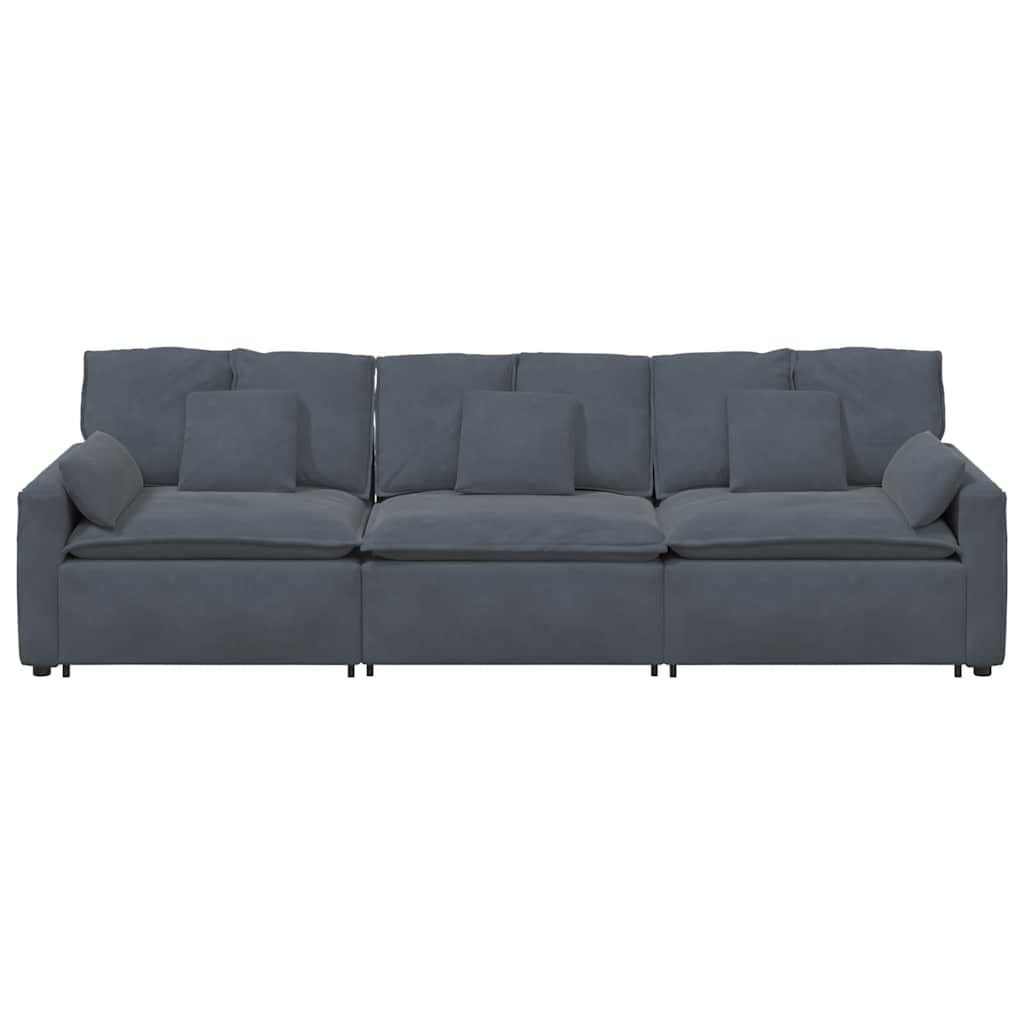 vidaXL Modular Sofa with Cushions Dark Grey