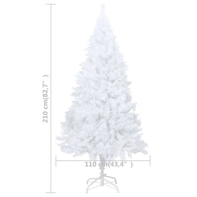 vidaXL Artificial Pre-lit Christmas Tree with Thick Branches White 210 cm