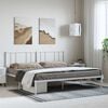 vidaXL Metal Bed Frame without Mattress with Headboard White 193x203cm