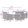 vidaXL Garden Sofa Set 7 pcs Brown and red 100 x 55 x 73 cm