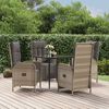 vidaXL 5 Piece Garden Dining Set with Cushions Black and Grey Poly Rattan