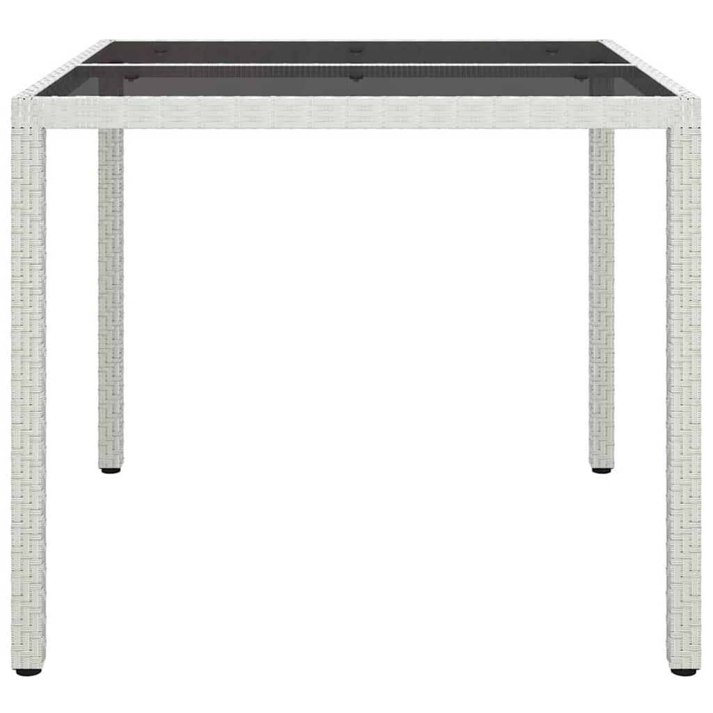 vidaXL Garden Dining Table White 90 x 90 x 75 cm Poly rattan