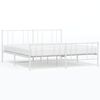 vidaXL Metal Bed Frame without Mattress with Footboard White 193x203cm