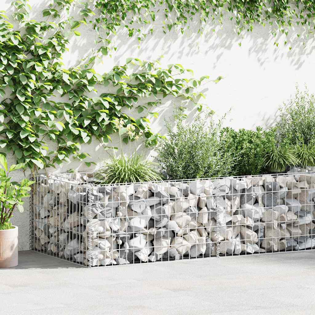 vidaXL Gabion Planter Galvanised Steel 180x90x50 cm