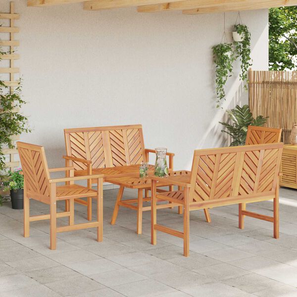 vidaXL 5 Piece Garden Lounge Set Solid Wood Acacia