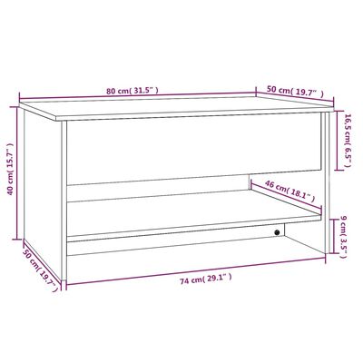 vidaXL Coffee Table Black 80x50x40 cm Engineered Wood