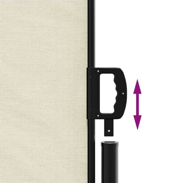 vidaXL Retractable Side Awning Cream 117x300 cm