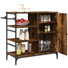 vidaXL Kitchen Trolley Smoked Oak 87.5x38.5x84.5 cm Engineered Wood