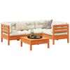 vidaXL 5 Piece Garden Sofa Set with Cushions Wax Brown Solid Wood Pine
