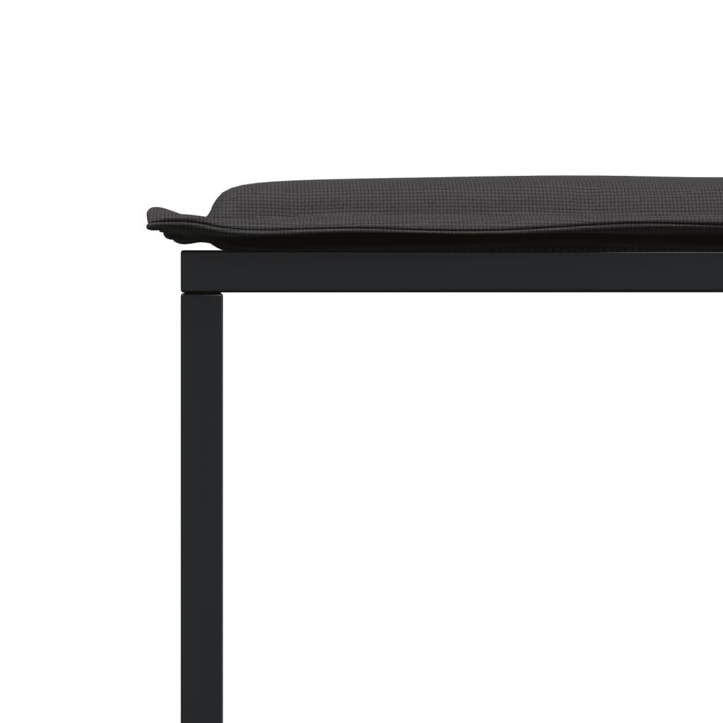 vidaXL 9 Piece Garden Dining Set with Cushions Black Textilene