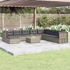 vidaXL 9 Piece Garden Lounge Set with Cushions Grey Poly Rattan
