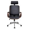 Swivel Office Chair with Headrest Bentwood Artificial Leather