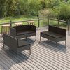 vidaXL 6 Piece Garden Lounge Set with Cushions Poly Rattan Grey