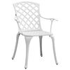 vidaXL 3 Piece Bistro Set White Cast Aluminium