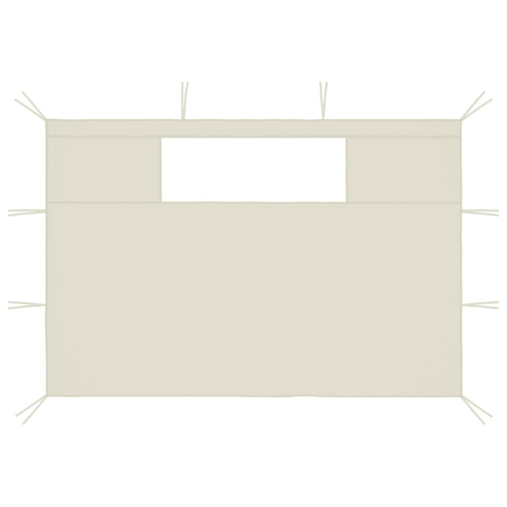 vidaXL Gazebo Sidewalls with Windows 2 pcs Cream