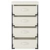 vidaXL Storage Rack with 4 Fabric Baskets Steel Cream