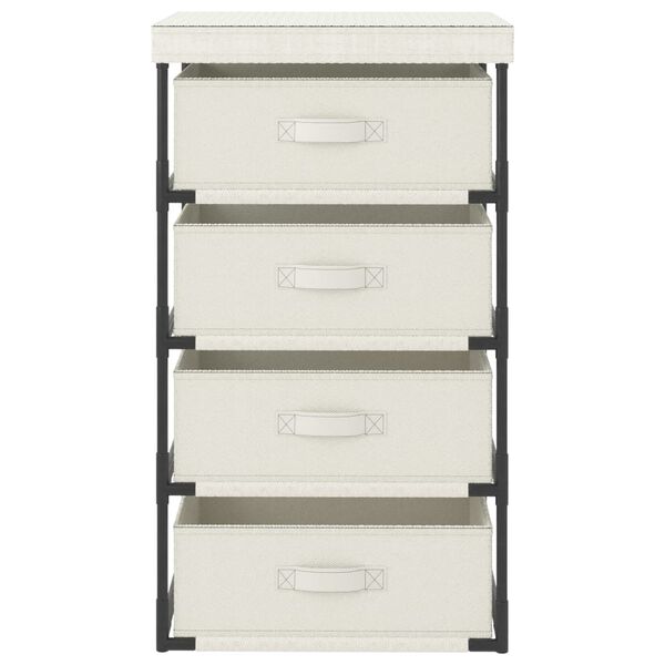 vidaXL Storage Rack with 4 Fabric Baskets Steel Cream