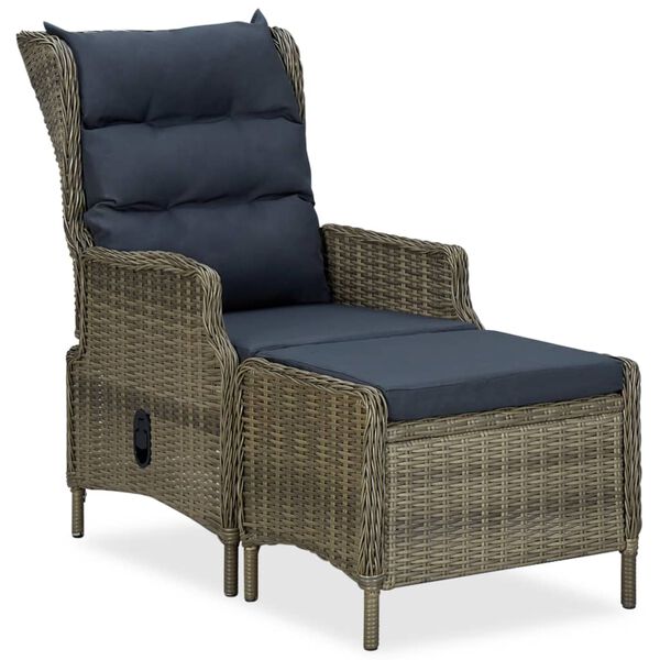 vidaXL 2 Piece Garden Lounge Set with Cushions Poly Rattan Brown