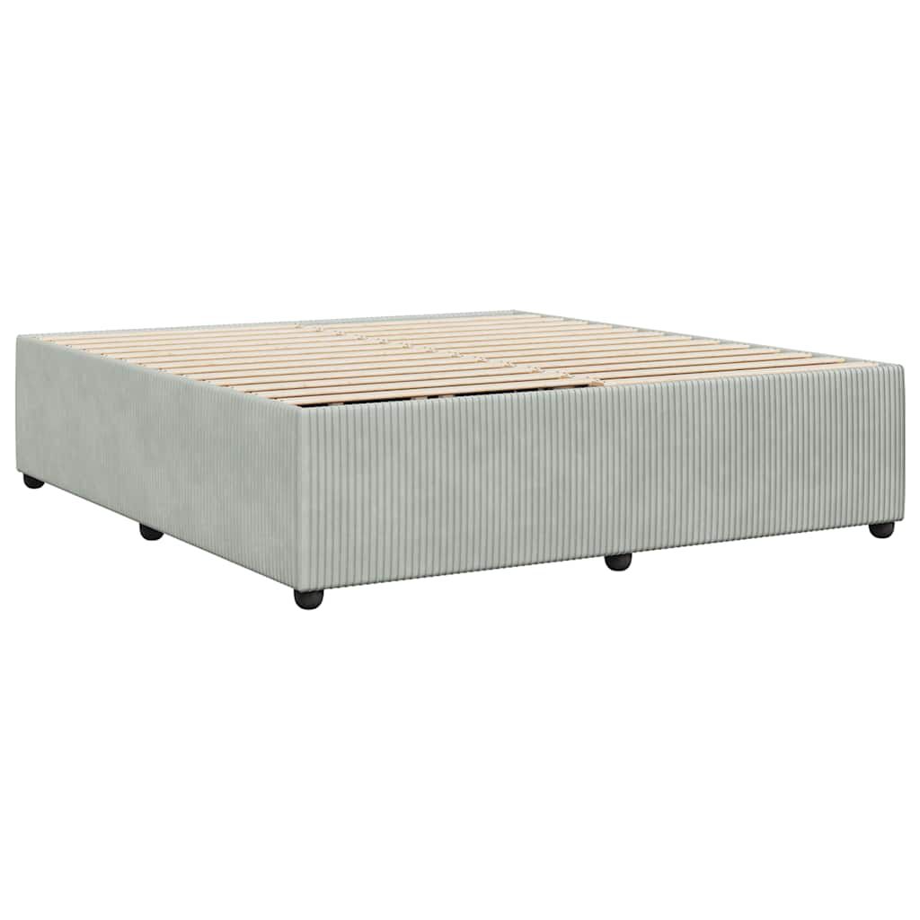 vidaXL Bed Frame without Mattress Light Grey King Velvet