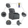 vidaXL Stand up Massage Recliner Chair Grey Faux Leather