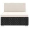 vidaXL Sectional Middle Seat with Cushions Poly Rattan Black