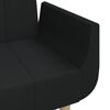 vidaXL 2-Seater Sofa Bed with Two Pillows Black Fabric