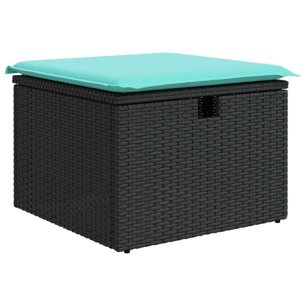 vidaXL 6 Piece Garden Sofa Set with Cushions Black Poly Rattan