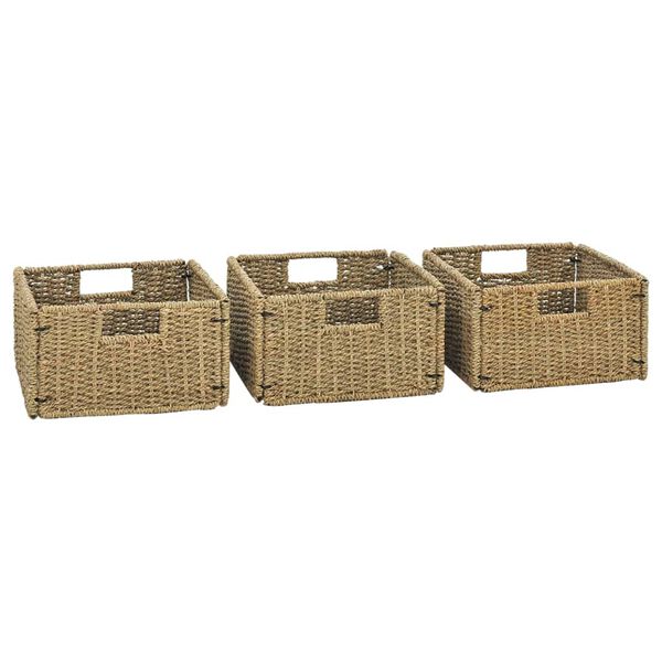 vidaXL Bathroom Vanity Cabinet with 3 Baskets Solid Wood Teak 132x45x75 cm