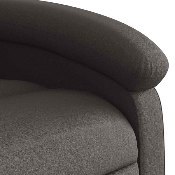 vidaXL Electric Massage Recliner Chair Dark Brown Real Leather