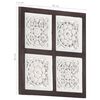 vidaXL Hand-Carved Wall Panel MDF 40x40x1.5 cm Brown and White