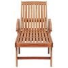 vidaXL Sun Loungers 2 pcs with Red Check Pattern Cushion Solid Teak Wood