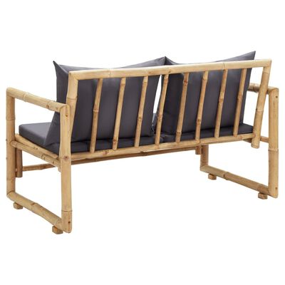 vidaXL Garden Bench with Cushions 115 cm Bamboo