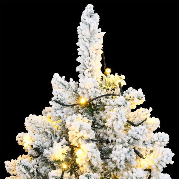 vidaXL Artificial Hinged Christmas Tree 150 LEDs & Flocked Snow 150 cm
