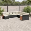 vidaXL 11 Piece Garden Sofa Set with Cushions Black Poly Rattan