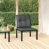 vidaXL Garden Chair with Cushions Black and Grey Poly Rattan