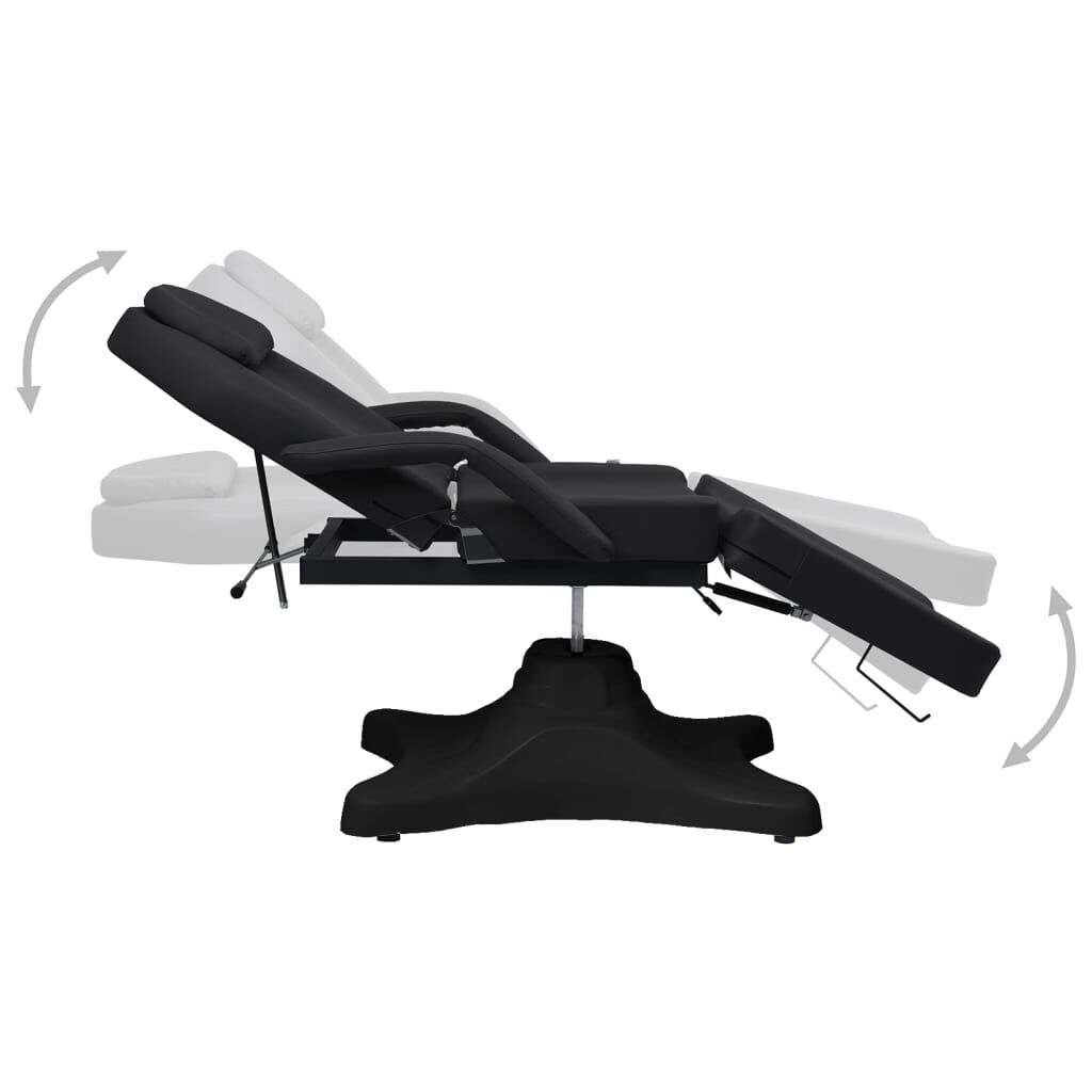 vidaXL Massage Table Black 180x62x(86.5-118) cm